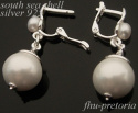 Kolczyki srebrne z perłą Kula perła perły