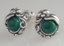 Kolczyki srebrne z malachitem Kulfonik