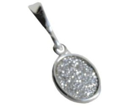 Wisiorek srebrny zawieszka diamentowany owal mały