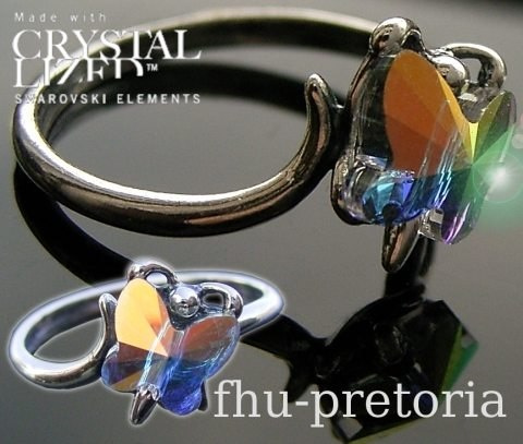 Pierścionek srebrny swarovski motyl iluminacja (rozmiar 18) Pierścionek srebrny swarovski motyl iluminacja (rozmiar 18)