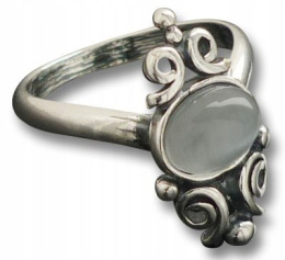 Pierścionek srebrny z kocim okiem Loki (rozmiar 19)