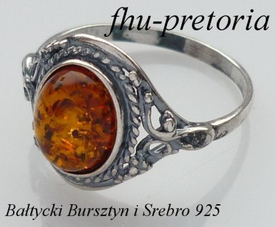 Pierścionek srebrny z bursztynem koniakowym Oplot (rozmiar 20) Pierścionek srebrny z bursztynem koniakowym Oplot (rozmiar 20)