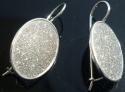 Kolczyki srebrne diamentowane owal duży
