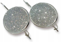 Kolczyki srebrne diamentowane owal duży