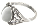 Pierścionek srebrny z kocim okiem Tulipan (rozmiar 12)