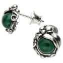 Kolczyki srebrne z malachitem Kulfonik