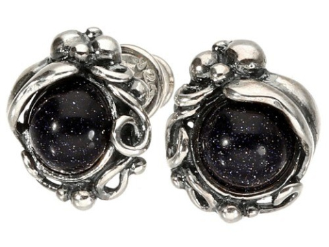 Kolczyki srebrne retro z nocą Kairu Kulfonik sztyft