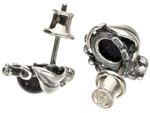 Kolczyki srebrne retro z nocą Kairu Kulfonik sztyft