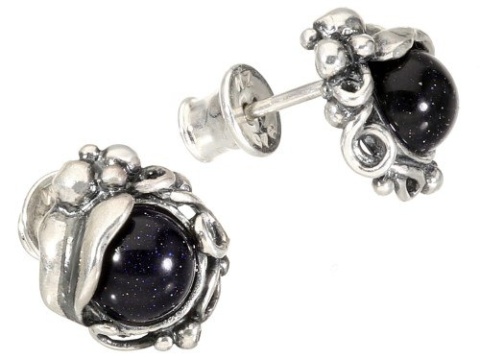 Kolczyki srebrne retro z nocą Kairu Kulfonik sztyft