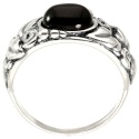 Pierścionek srebrny z onyksem Powój (rozmiar 16)