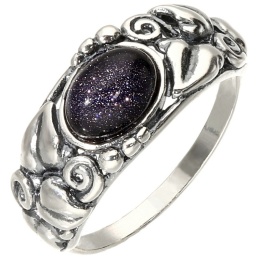 Pierścionek srebrny z nocą Kairu Powój (rozmiar 21)