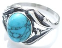 Pierścionek srebrny z turkusem Tulipan (rozmiar 26)