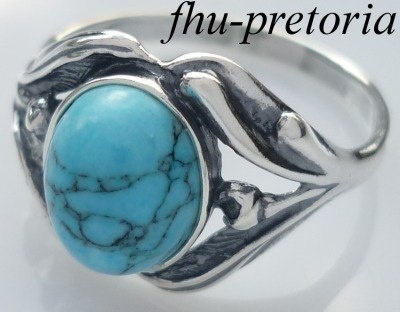 Pierścionek srebrny z turkusem Tulipan (rozmiar 26)