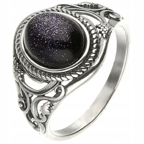Pierścionek srebrny z nocą Kairu Pnącza (rozmiar 10)