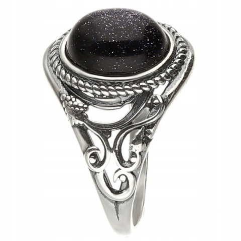 Pierścionek srebrny z nocą Kairu Pnącza (rozmiar 10)