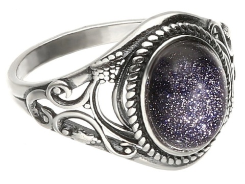 Pierścionek srebrny z nocą Kairu Pnącza (rozmiar 10)