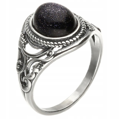 Pierścionek srebrny z nocą Kairu Pnącza (rozmiar 10)