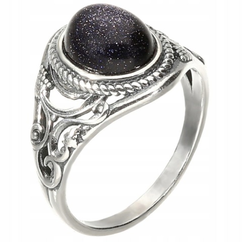 Pierścionek srebrny z nocą Kairu Pnącza (rozmiar 10)