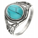 Pierścionek srebrny z turkusem Pnącza (rozmiar 10)