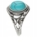 Pierścionek srebrny z turkusem Pnącza (rozmiar 10)