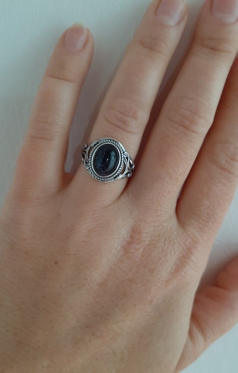 Pierścionek srebrny z nocą Kairu Pnącza (rozmiar 10)