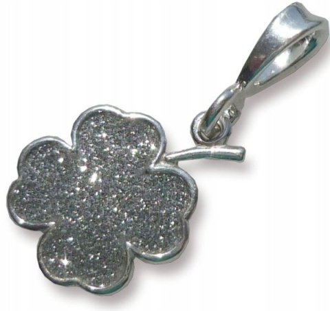 Wisiorek srebrny zawieszka diamentowany Koniczynka Wisiorek srebrny zawieszka diamentowany Koniczynka