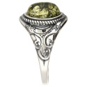 Pierścionek srebrny z bursztynem zielonym Pnącza (rozmiar 13)