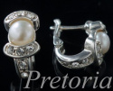 Kolczyki srebrne z perłami i cyrkoniami YOKO jasne