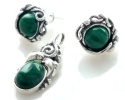Komplet srebrny z malachitem Kulfonik